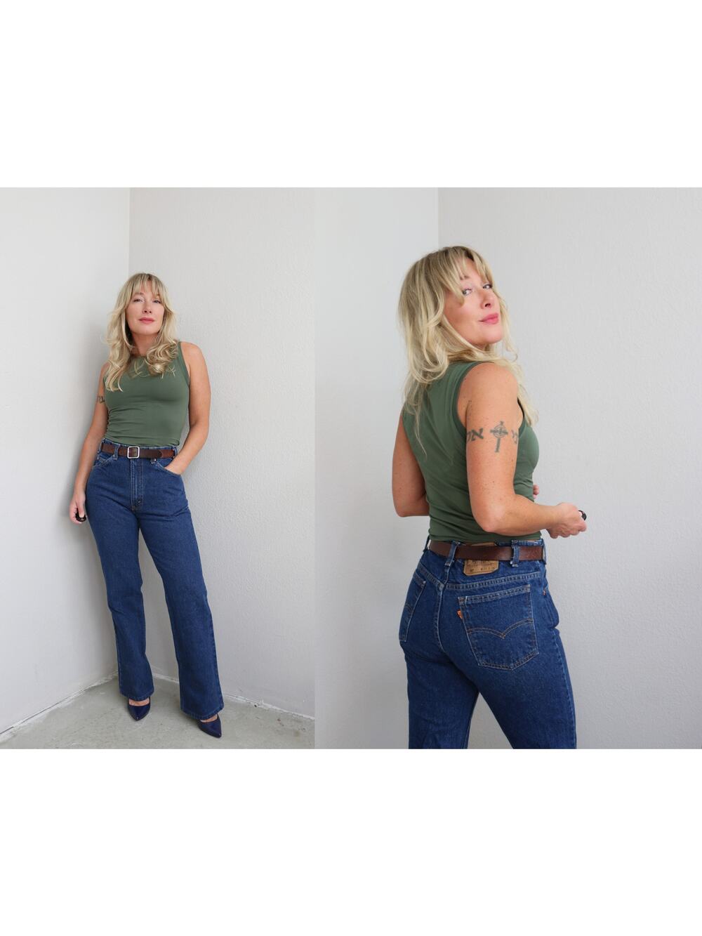 1990's Vintage Dark Wash Levi's 517 US Made Jeans ~ Women's SM MD 31" 32" Waist